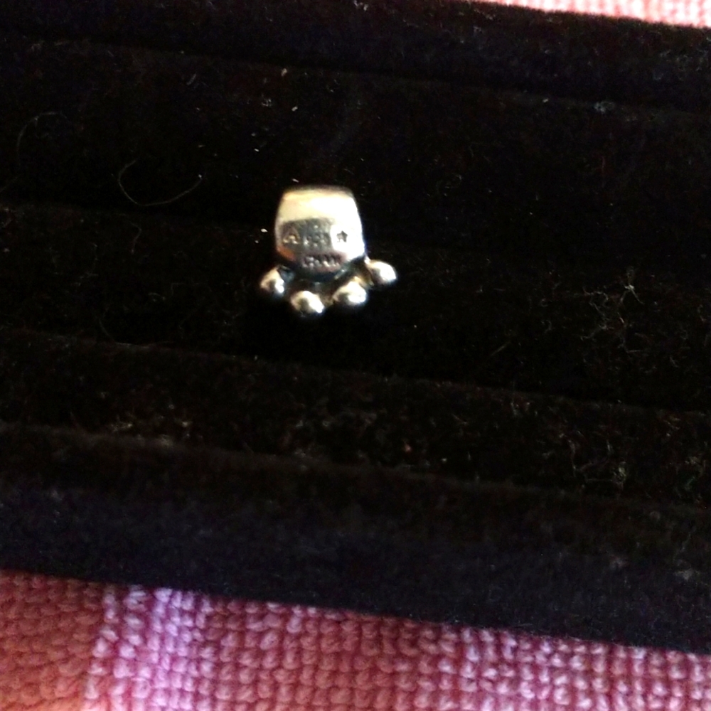 Pet paw charm in sterling silver